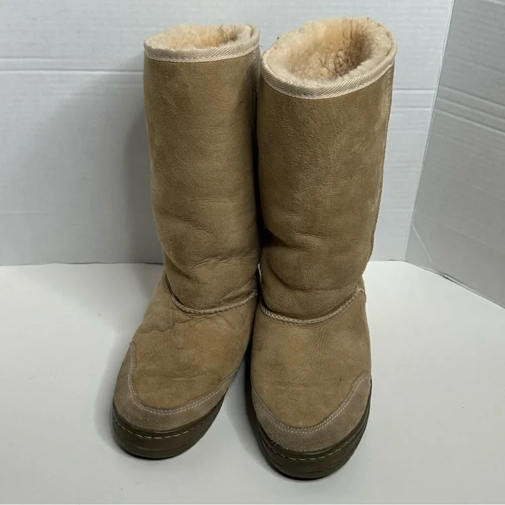 Ugg Ultra Tall Tan 5245 Shearling Boots‎ with Braid Detail size 8
